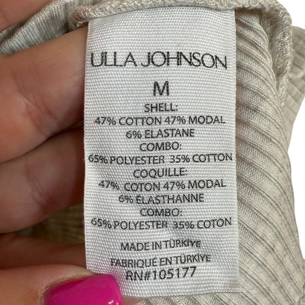 Ulla Johnson Lilo Top in Cobblestone tan with ruffle shoulders Medium - Picture 10 of 11